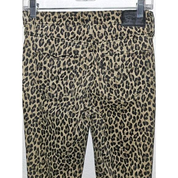 Levi's 720 Tan Leopard Print Hi Rise Stretch, super skinny Jeans Size 26 - Picture 8 of 14
